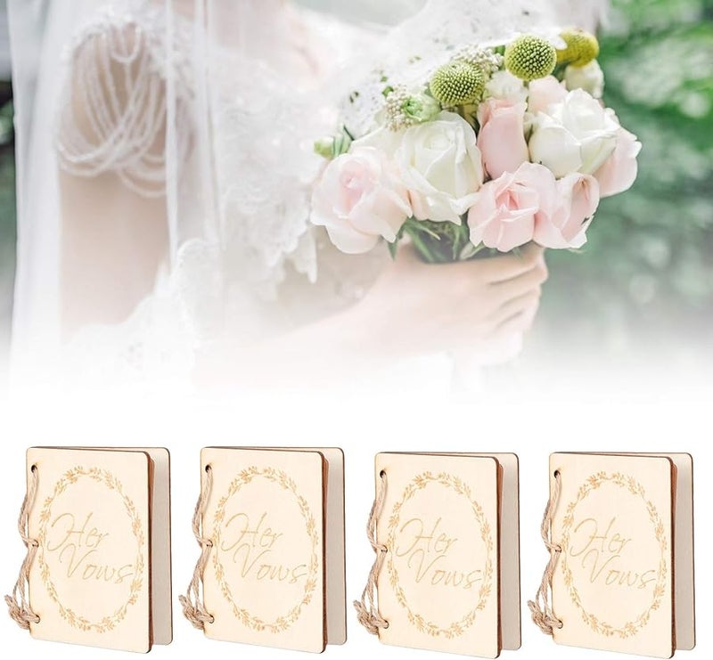 Wedding Vow Book Anniversary Keepsake Gift Wooden Twine Photo Prop 2 Packs Style 1 - Image 4